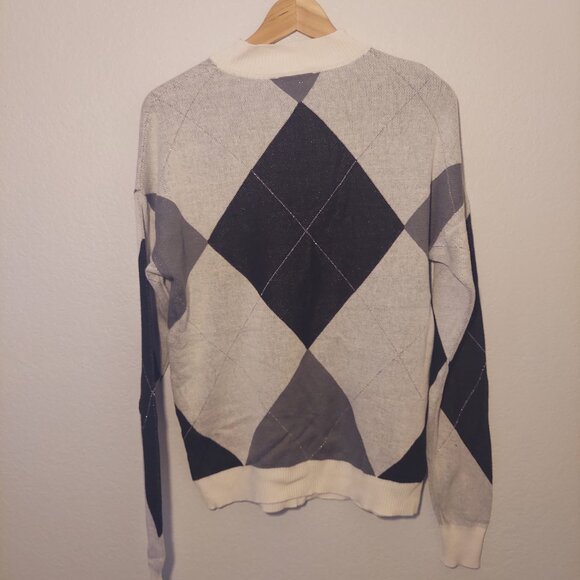 Kaily K Crew Neck Argyle Knit Sweater Academia Preppy Size S - Picture 6 of 8